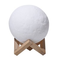 15CM 3D Moon Night Light Lamp USB Rechargeable Atmosphere Night Light Touch Control 3 Light Colors