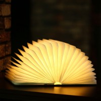 Wooden Book Shaped Lamp Folding Book Lamp Foldable Book Light Gift USB Rechargeable Extra Mini