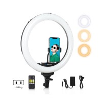 PU522 14.2"/36CM Dimmable LED Ring Light Photography Fill Light With Phone Clamp & Remote Control