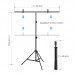 PU5205G 2x2M T-Shaped Photography Background Stand Kit Backdrop Stand Kit w/ Clips For Photo Studio