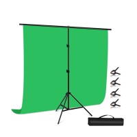 PU5205G 2x2M T-Shaped Photography Background Stand Kit Backdrop Stand Kit w/ Clips For Photo Studio