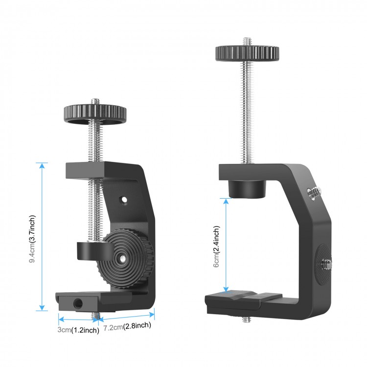 PU3065B Large C Clamp Camera Clamp Mount With 1/4 Inch Screw For DSLR