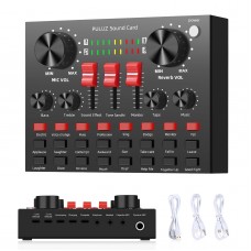 PU610B PULUZ Sound Card Mixer Recording Mixer For Mobile Phone Computer Bluetooth Anchor Live K Song