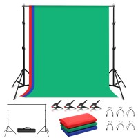 PKT5204 2x2M/6.6x6.6FT Background Stand Kit Photo Studio Backdrop Stand Kit Red/Blue/Green Backdrops