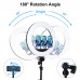 PKT3102 PULUZ 18 Inch Live LED Ring Light With Tripod Stand 70.9" 3PCS Phone Clamps & Remote Control