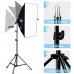 PU5071 50x70CM Softbox Lighting Kit With 4PCS E27 Bulbs 1.6M Light Stand For Photo Studio Equipment