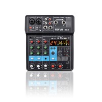 TEYUN NA4 Professional 4-Channel Stereo Mixer External Sound Card For Cellphone Live Streaming