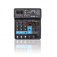 TEYUN NA4 Professional 4-Channel Stereo Mixer External Sound Card For Cellphone Live Streaming