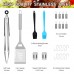 35Pcs BBQ Grill Tool Set With Storage Bag BBQ ToolsExtra Thick Stainless Steel Shovel and Fork and Cleaning Brush