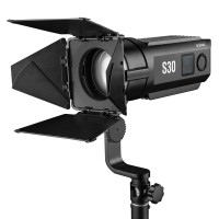 Godox S30 LED Spotlight With Barn Door For Film Video Production Wedding Shooting Photography