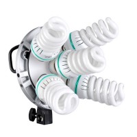 Godox TL-5 Tri-Color Lamp Holder Light Head Multi-Holder E27 Socket Lighting Lamp For 5PCS E27 Bulbs