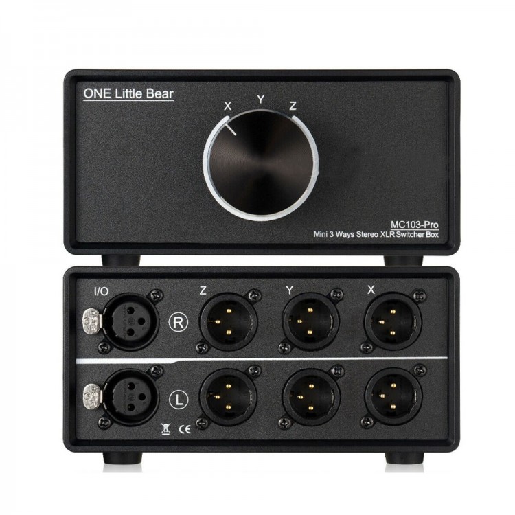 One Little Bear MC103Pro Mini 3 Ways Stereo XLR Switcher Box Audio
