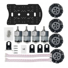 4WD Mecanum Robot Car Smart Car Chassis Kit Load Capacity 10KG w/ 97mm Omni Wheels Unfinished 