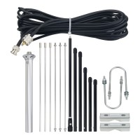 1/4 Wavelength GP2 Antenna w/ 8m Feeder 100W Power 87-108MHz 3dB Gain for FM Transmitter Radio