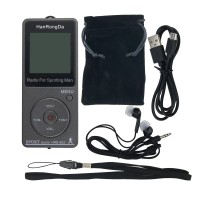 HRD-602 Sport Radio AM FM Radio Mini Radio Pocket Pedometer Function Conference Receiver Gray