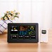 LCD Digital Alarm Wall Clock Weather Station wifi Indoor Outdoor Temperature Humidity Pressure Wind Weather Forecast -US Plug