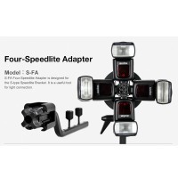 Godox S-FA Universal Four-Flash Adapter Hot Shoe Mount Adapter For S-Shaped Flash Bracket Holder