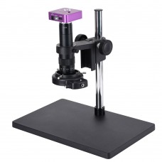 Industrial 51MP Microscope Camera 2K w/ 180X C Mount Lens 144 LED Ring Light Stand For PCB Repair