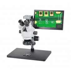 Trinocular Microscope 48MP FHD Camera V8 Kit 3.5X-90X With 11.6" Screen For PCB Jewelry Repair