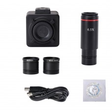 5MP USB Microscope Camera Digital Electronic Eyepiece High Speed Industrial Camera 0.5X Adapter Kit