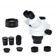 7X-45X 7X-90X Stereo Microscope Head Simul-Focal Trinocular Microscope With 2X Objective Lens