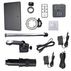 Microscope Camera Kit 48MP FHD Camera V8 HDMI USB Output 180X Lens 144-LED Light For PCB Repair