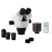 7-45X Simul-Focal Trinocular Stereo Microscope Kit w/ 24MP HD Microscope Camera 144-LED Fill Light