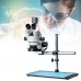 7-45X Simul-Focal Trinocular Stereo Microscope Kit w/ 24MP HD Microscope Camera 144-LED Fill Light