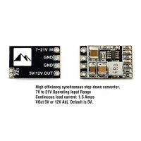 Matek Micro BEC/Step Down Converter Ultra-Small Ultra-Light Output 5V/12V Adjustable Continuous 1.5A