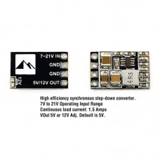 Matek Micro BEC/Step Down Converter Ultra-Small Ultra-Light Output 5V/12V Adjustable Continuous 1.5A