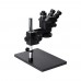 New 3.5X-100X Simul-Focal Trinocular Microscope Stereo Microscope w/ Adjustable 144-LED Ring Light Kit