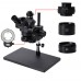 New 3.5X-100X Simul-Focal Trinocular Microscope Stereo Microscope w/ Adjustable 144-LED Ring Light Kit