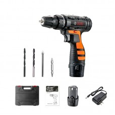 HABO FURUIDE JT-W Cordless Drill Set Electric Drill 12V Single-Speed Drill Kit (With Plastic Case)