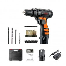 HABO FURUIDE JT-W Cordless Drill Set Electric Drill 12V Single-Speed Drill Kit (Plastic Case + More Accessories)