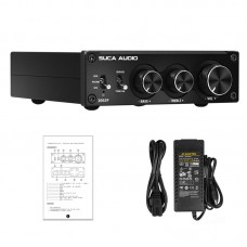 SUCA AUDIO 1002P MM Phono Amplifier Turntable Amp 200W Hifi Digital Power Amplifier w/Power Adapter