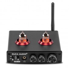 Tube-T5C HiFi Vacuum Tube Preamp Bluetooth 5.0 Receiver USB DAC Stereo Headphone Amplifier APTX-Black