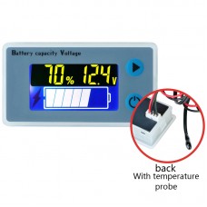 EV Battery Indicator Battery Capacity Voltage Battery Gauge 10V-100V Color Screen Low-Voltage Alarm