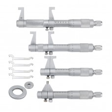 4Pcs Inside Micrometer Set 5-30mm/25-50mm/50-75mm/75-100mm 0.01mm Metric Carbide Ratchet Screw Gauge Micrometers Measuring Tools