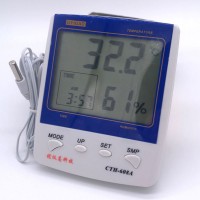 UYIGAO CTH-608A Thermo Hygrometer With Probe Indoor Temperature Humidity Meter Alarm Clock w/ Screen