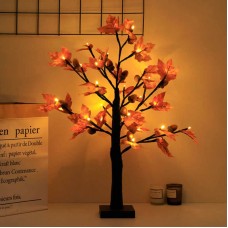 55CM/21.7" Maple Hazelnut Tree Table Lamp Room Light Tree 32-LED Christmas Holiday Desktop Decor