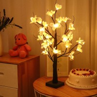 60CM/23.6" Tree Table Lamp Light Tree 24-LED Common Bombax Flow Artificial Tree Room Decoration