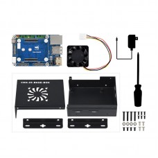 CM4-IO-BASE-BOX-B Mini PC Mini Computer Kit w/ Metal Shell Fan For Raspberry Pi Compute Module 4