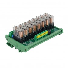 8 Channel OMRON Relay Module SPDT 8 Ways Driver Board Socket DC 24V 16A 1NO+1NC 35mm Din Rail Mount