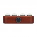 IN4 Glow Tube Clock Digital Nixie Clock LED Backlight Knob Operation Sandalwood Shell Circular Type