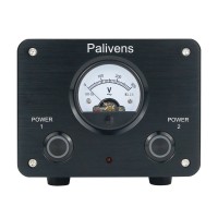 Palivens P20 Black Audio Power Filter Purifier Pointer Type Voltage Meter With Yellow Backlight