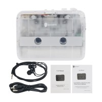 Tonivent TON007T Bluetooth Cassette Player Portable Cassette Player Walkman FM Radio Transparent