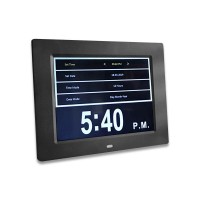 8Inch IPS Digital Clock Calendar with Date Day Reminder for Elderly and Children 12H 24H 2Modes Black