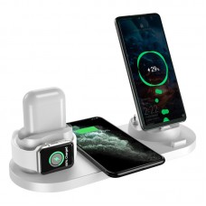 6 In 1 Charging Dock Station 10W QI Wireless Charger Fast Charger For Airpods Apple Watch iPhone