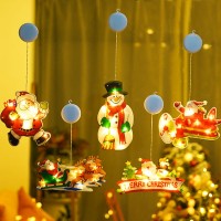 Lighted Christmas Window Decorations Christmas Window Lights Xmas Ornament With Suction Cup Hook