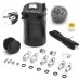 Baffled Oil Catch Can Reservoir Tank Kit 240ml With Breather Filter Engine Air Oil Separator Dual Cylinder-Silver